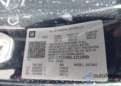 2020 Chevrolet Colorado 4Wd Short Box Lt из США, поврежденный, VIN 1GCGTCEN9L1211899